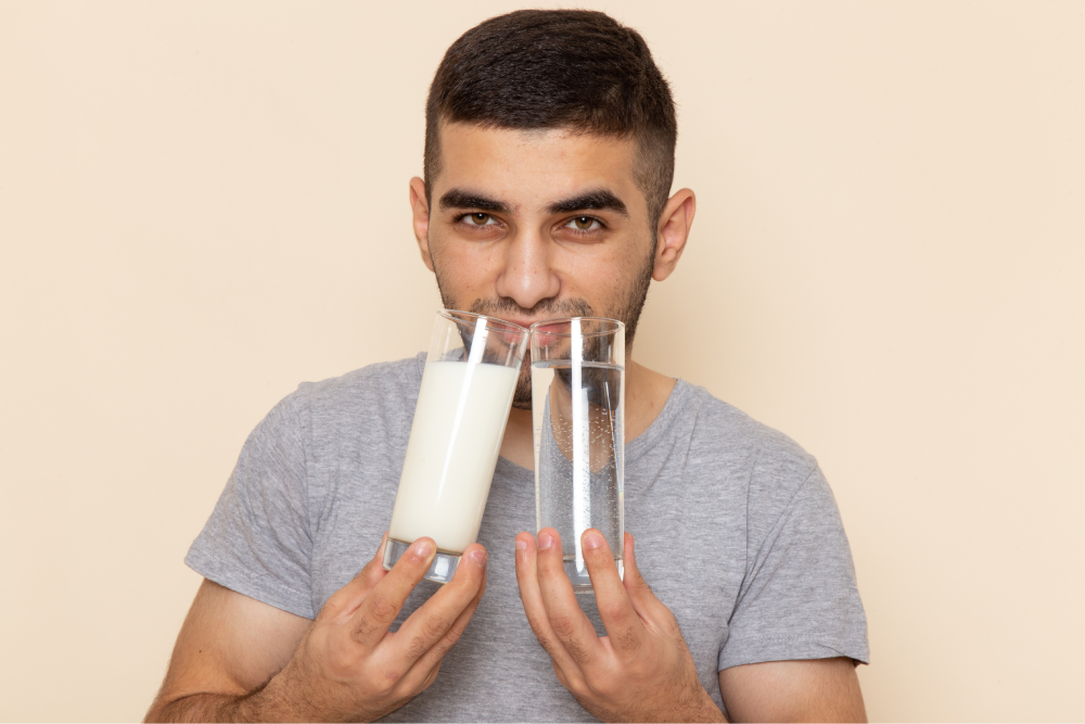 adults with milk 